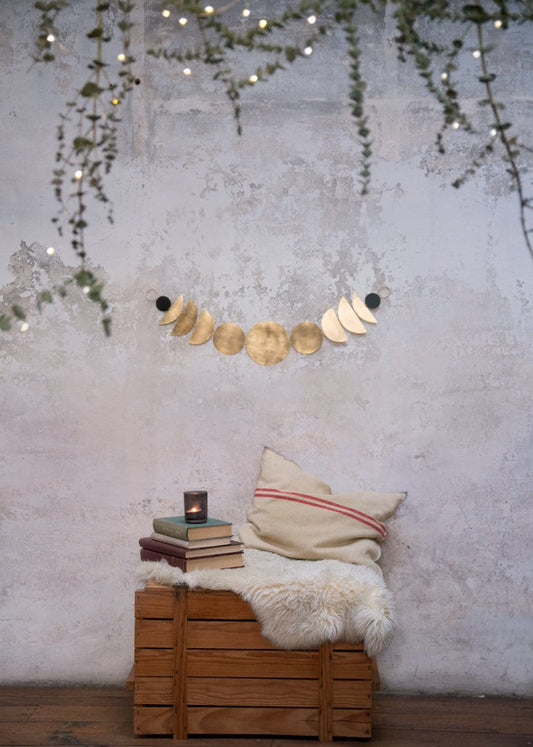 Colgante de latón de fases lunares Moon