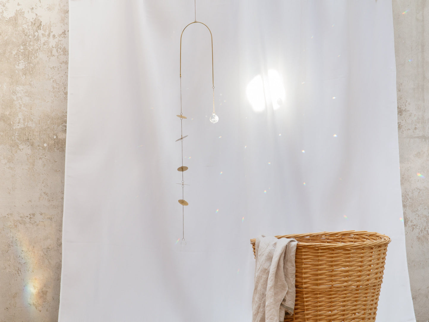 Hanging Glass and Brass Suncatcher