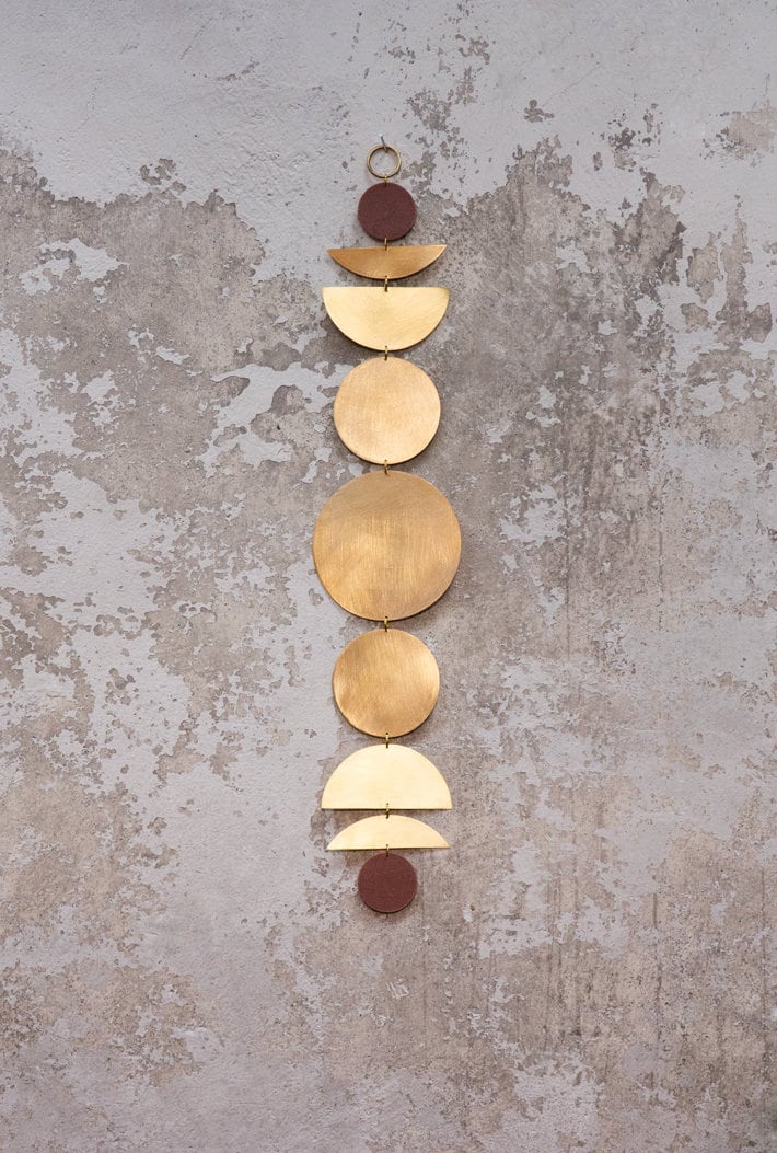 Moon Moon Phases Brass Pendant