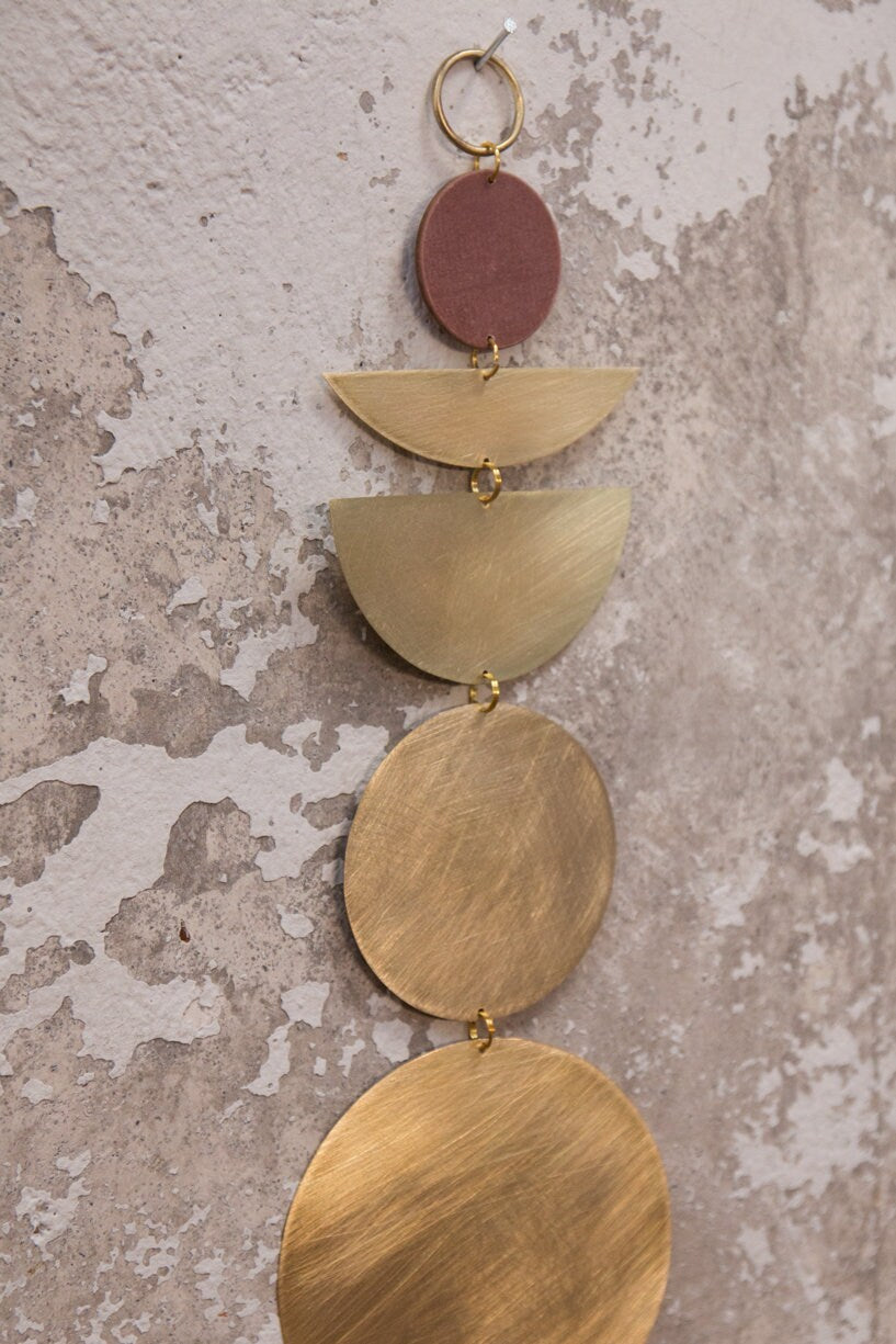 Moon Moon Phases Brass Pendant