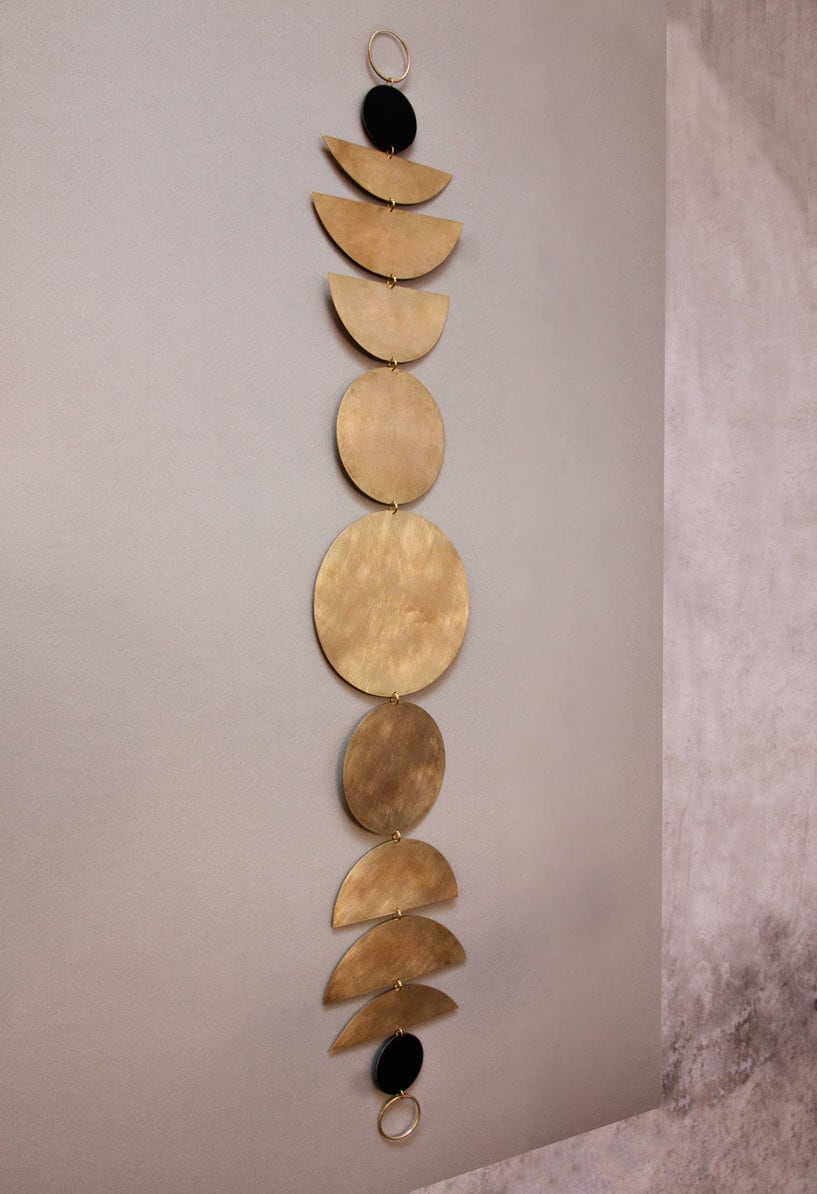 Moon Moon Phases Brass Pendant