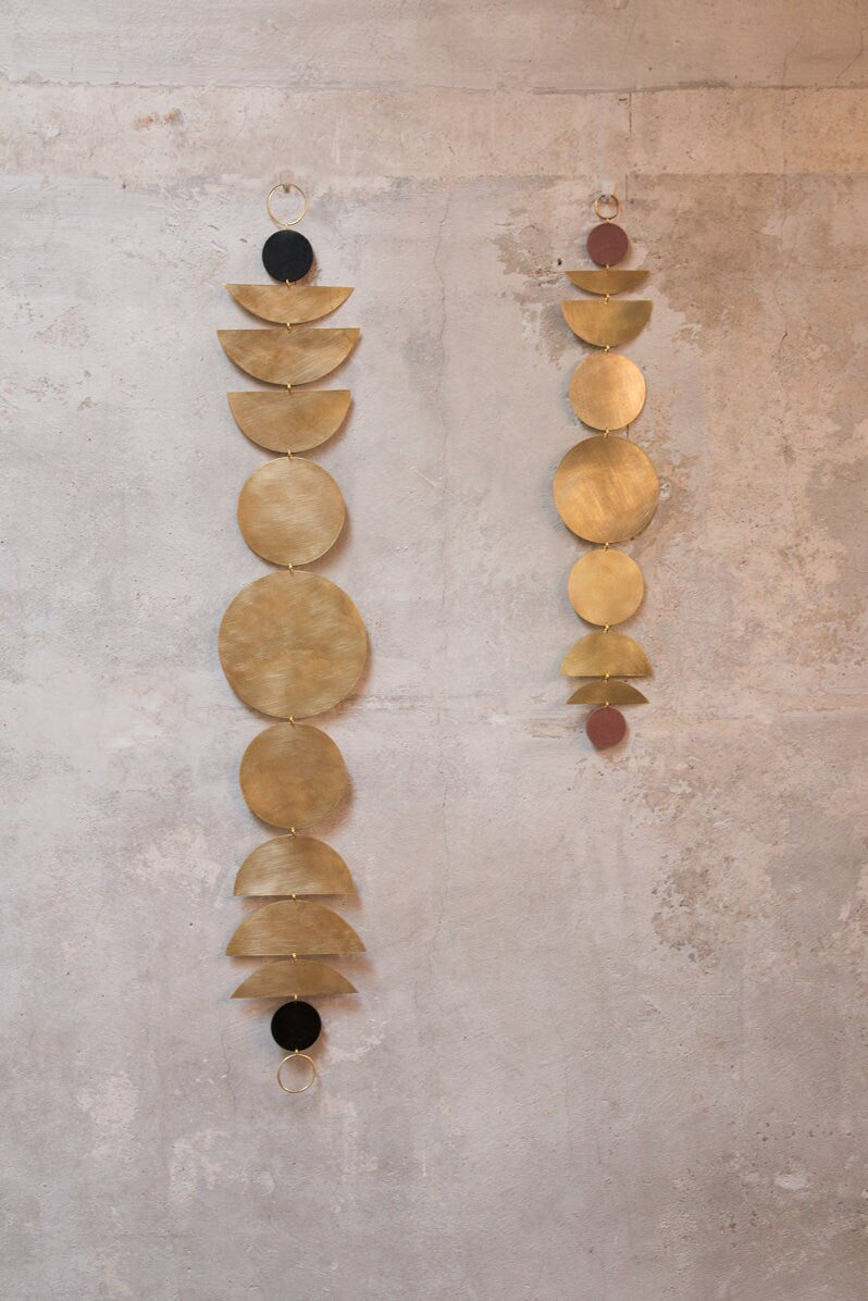 Moon Moon Phases Brass Pendant